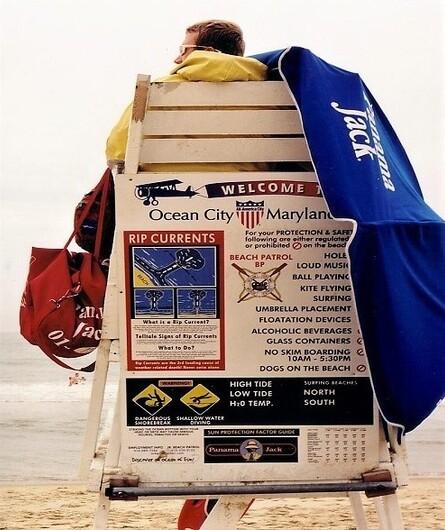 Beach life guard at Ocean City, Maryland